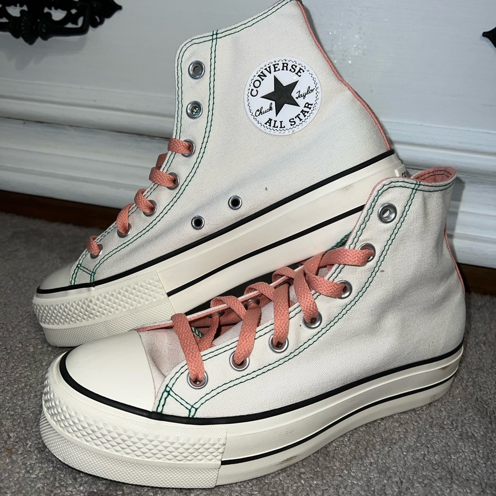 High Top Platform White Converse